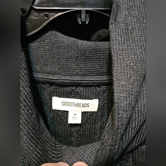 Goodthreads Men's Black Supersoft Shawl Collar Cable Knit Pullover Sweater - Picture 3 of 3